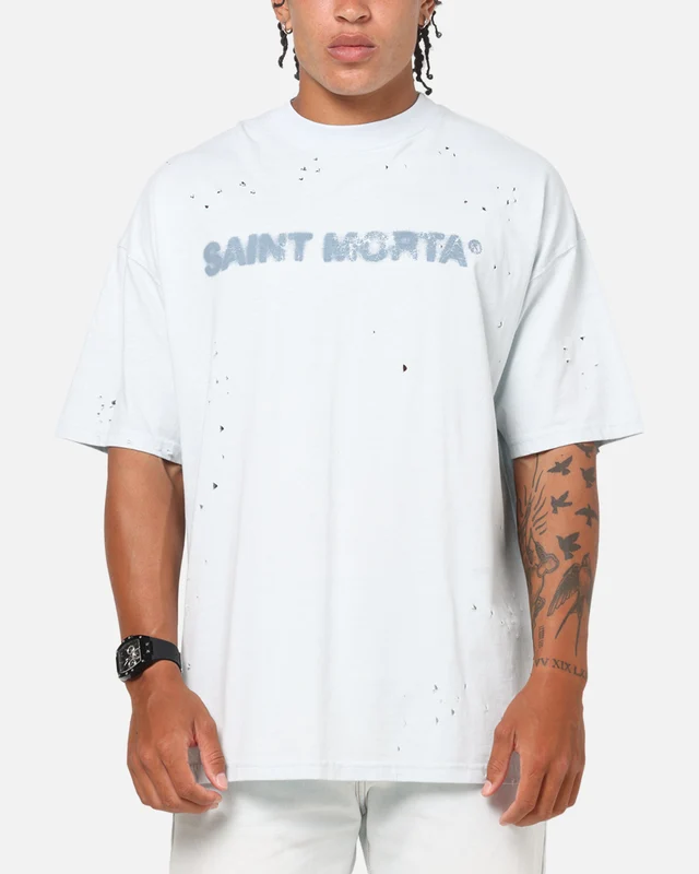 Saint Morta Apocalypse Boxy T-Shirt Washed Blue L