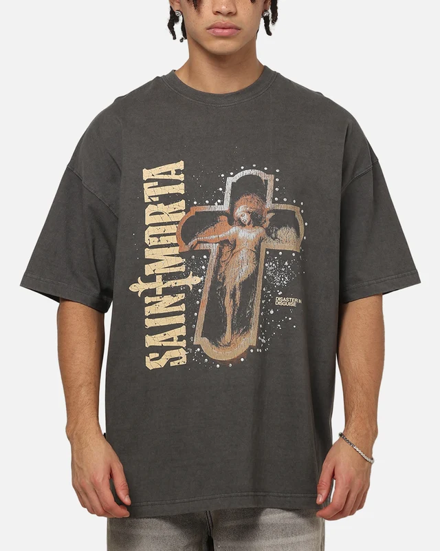Saint Morta Fallen Saints Boxy T-Shirt Washed Charcoal XL