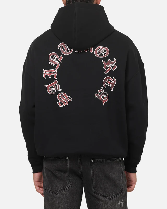Saint Morta Worldwide Boxy Hoodie Black M