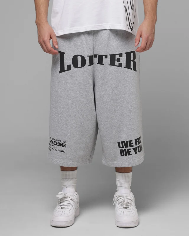Loiter Impact Fleece Shorts Grey Marle XL