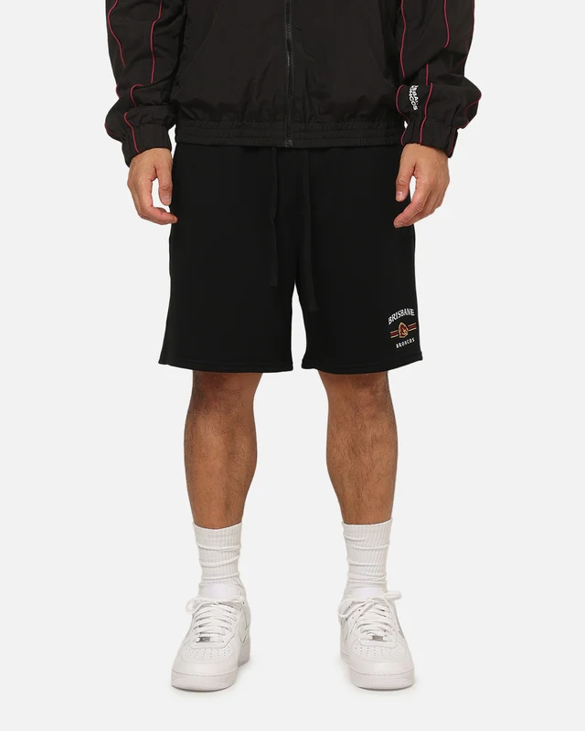 Bleacher Athletic Brisbane Broncos NRL 1908 Track Shorts Black M