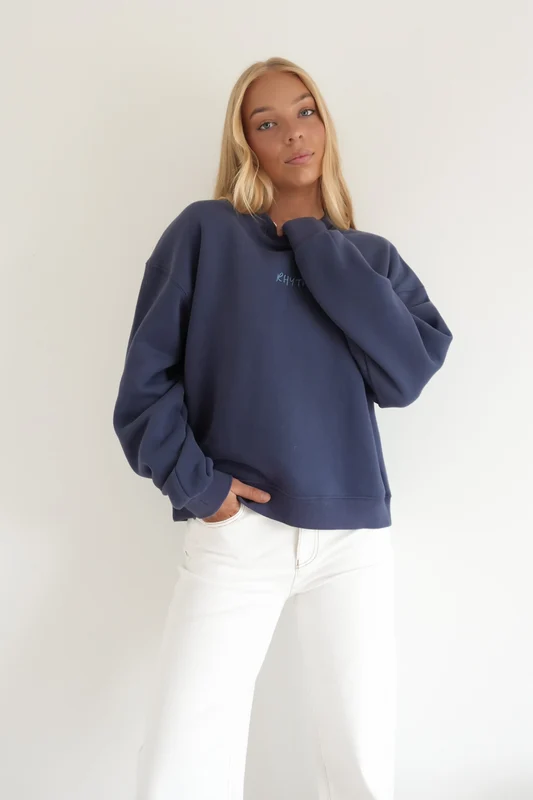 Rhythm Crew Neck Fleece Indigo AU 16