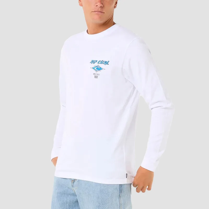 Rip Curl Fade Out Icon Longsleeve T-Shirt White XX-Large / White