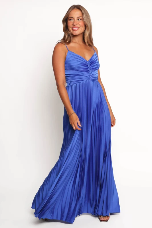 Naira Pleated Maxi Dress - Blue 8