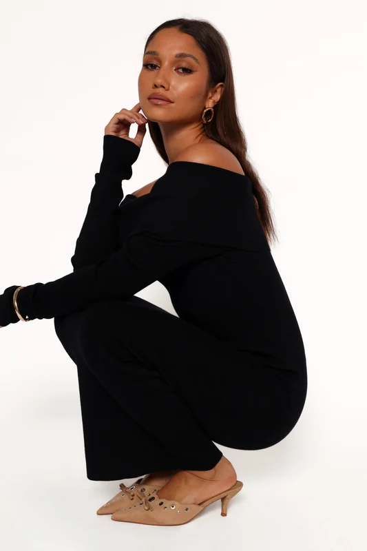 Archie Off The Shoulder Midi Dress - Black S