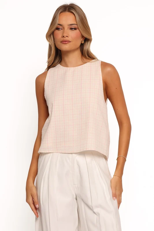 Selva Bow Back Top - Pale Pink S