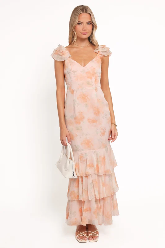 Lydia Maxi Dress - Pink Floral L