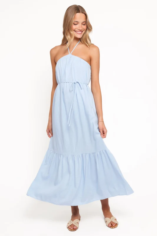 View Halterneck Maxi Dress - Pale Blue XL