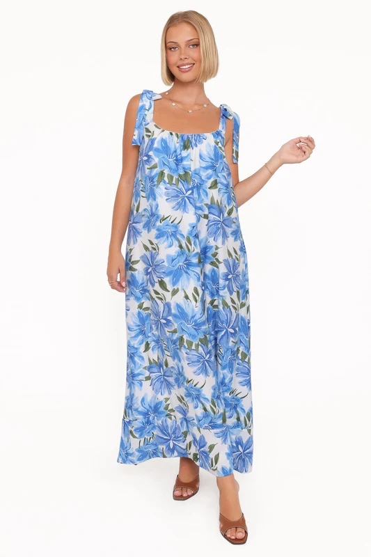 Amber Maxi Dress - Blue Floral XL