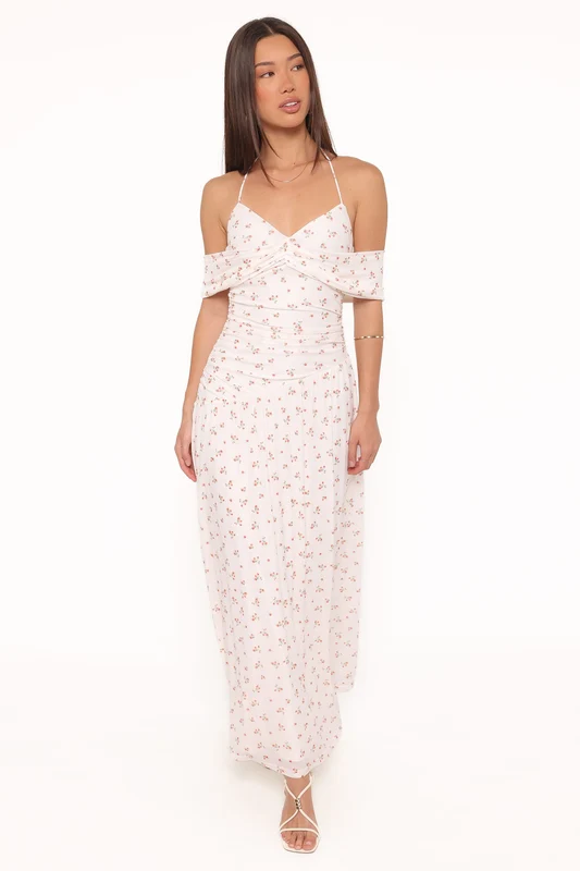 Mayven Maxi Dress - White Ditsy S