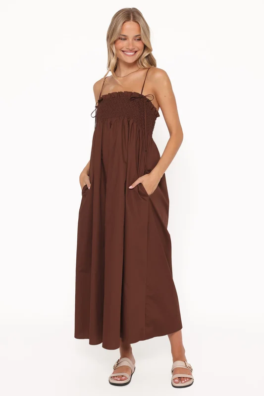 Josie Maxi Dress - Brown L