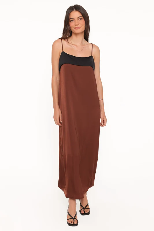 Cartia Midi Dress - Black/Brown L