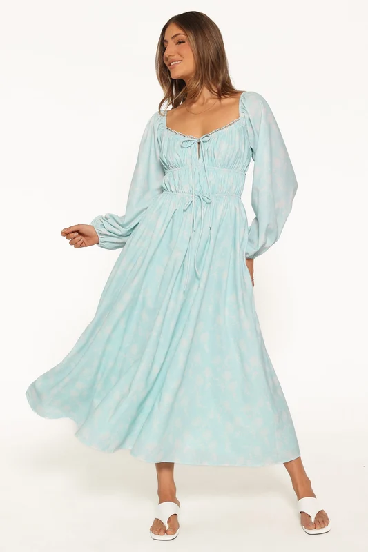 Maureen Maxi Dress - Green Spring Ditsy L