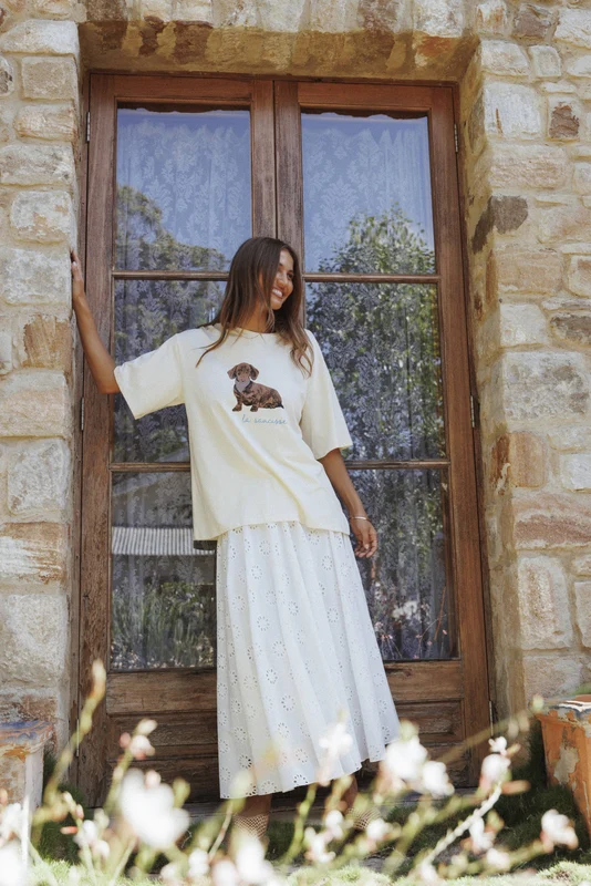 Varia Eyelet Maxi Skirt - White XXL