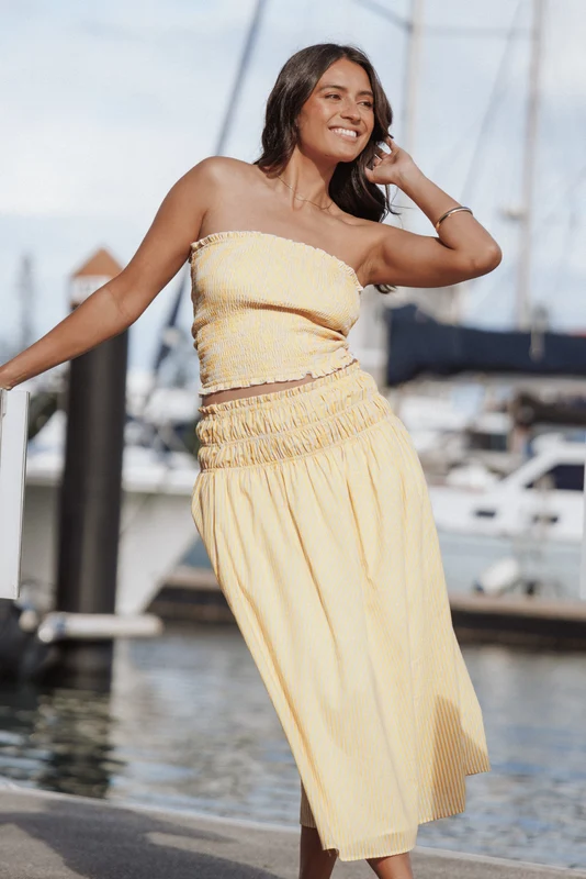 Salome Strapless Top - Mango Stripe XXL