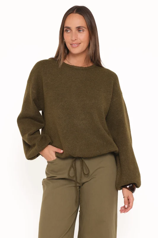 Galadriel Drawcord Sweater - Khaki XS/S