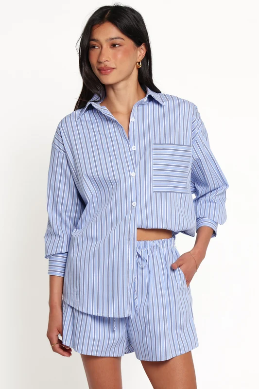 Ashlyn Short Set - Blue Stripe XS