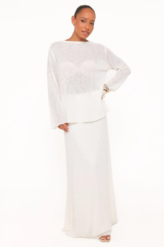 Lune Knit Skirt Set - Cream XL