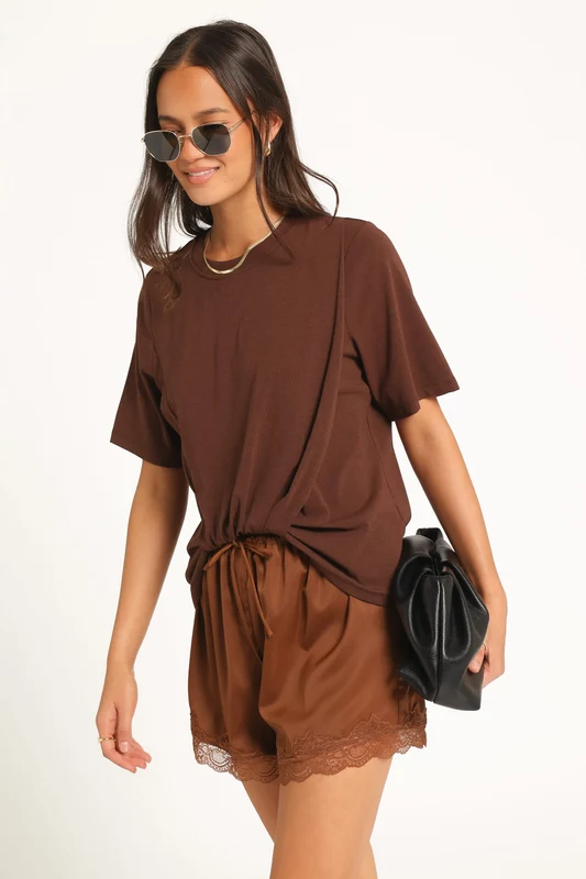 Landon Knit Top - Chocolate S