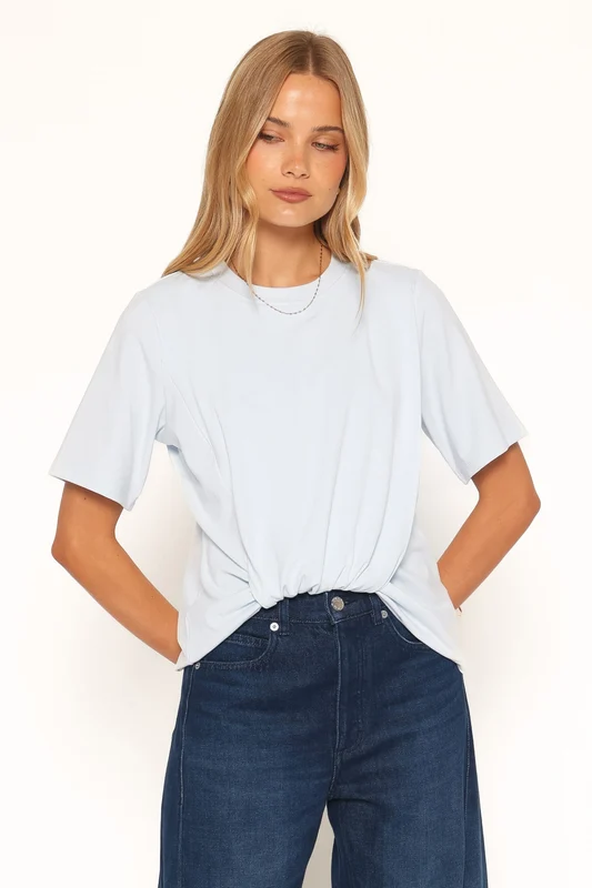 Landon Knit Top - Pale Blue L