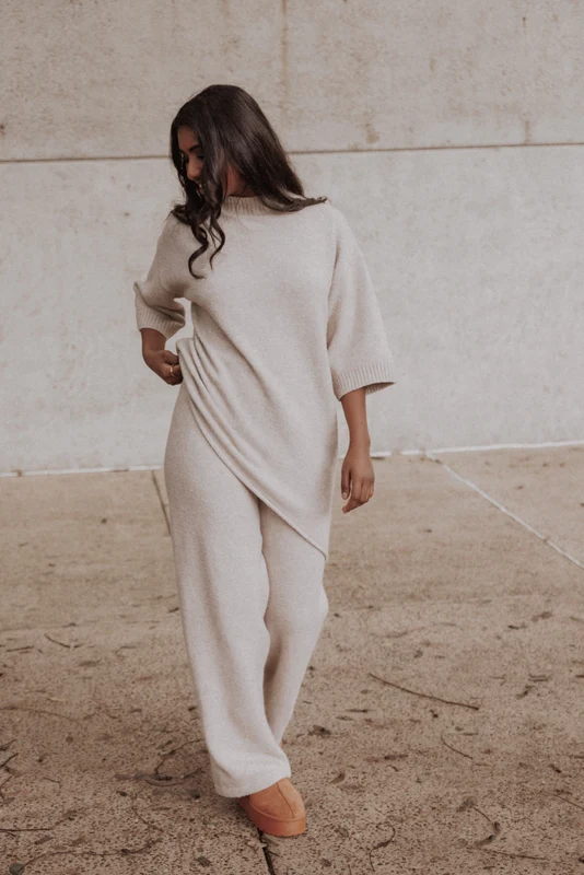 Becky Poncho Pant Set - Beige XS