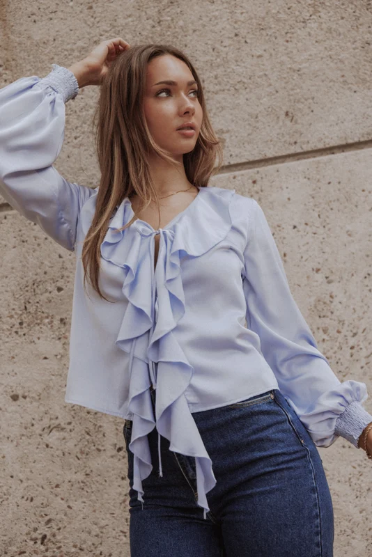 Montreux Frilled Top - Blue XL