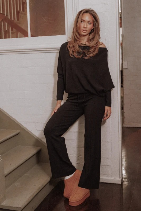 Sheena Dolman Sleeve Pant Set - Black XS/S