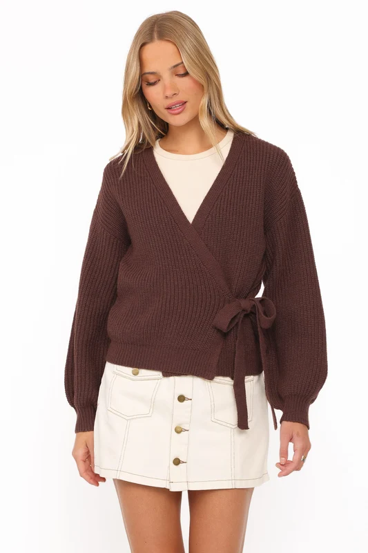 Edwards Wrap Cardigan - Chocolate S