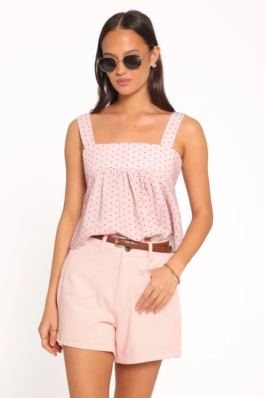Bronti Top - Pink Dot L