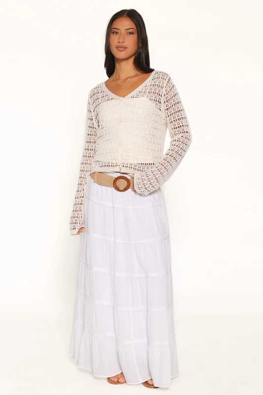Lorelle Pointelle Cardigan - Butter Yellow L