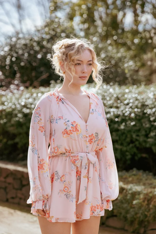 Michelle Playsuit - Paisley Peach L
