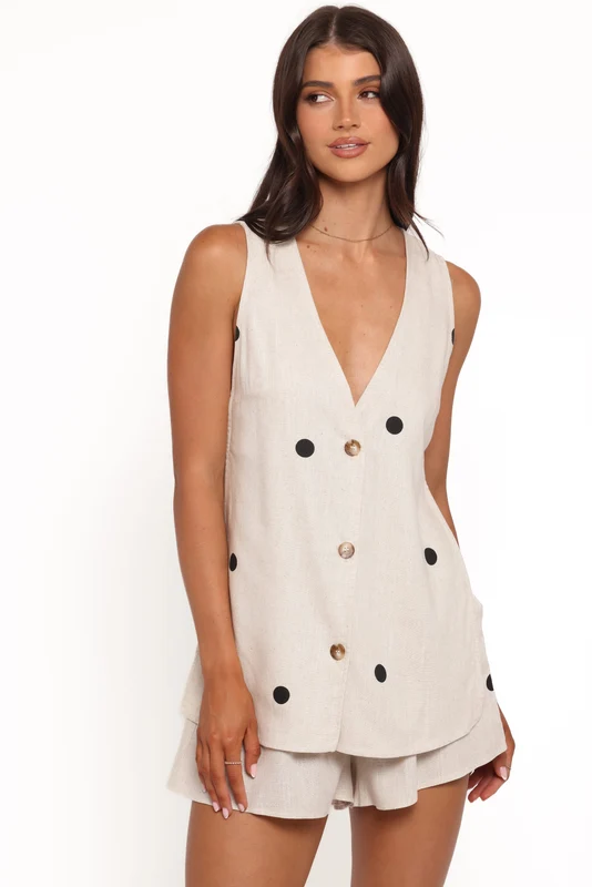 Miller Short Set - Beige Polka Dot XS
