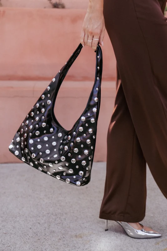 Valerie Studded Bag - Black