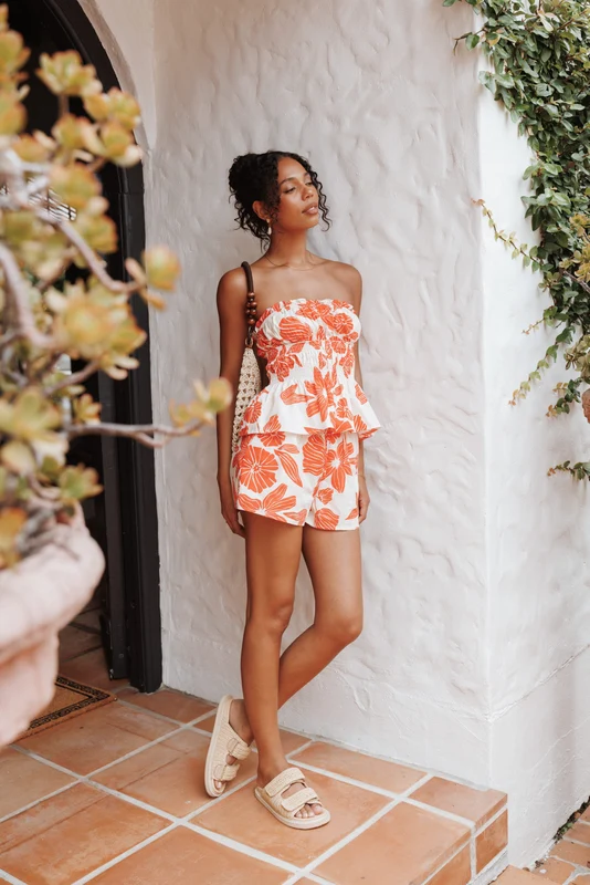 Luna Short Set - Red Floral XL