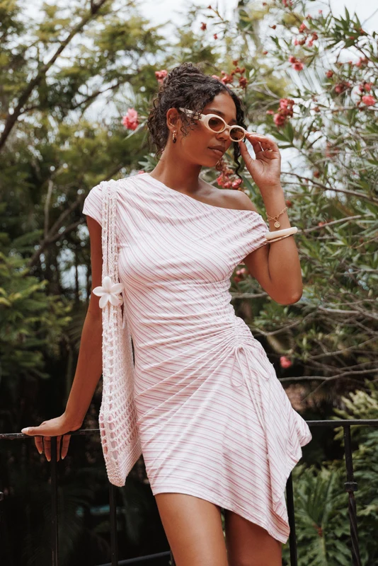Rois Mini Dress - Pink Stripe XXS