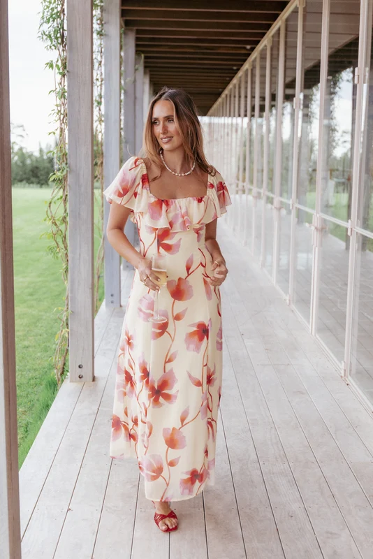 Kamie Maxi Dress - Pink Floral L