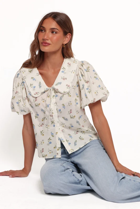 Indie Top - Cream Floral S