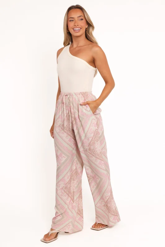 Varia Wide Leg Pant - Sage Paisley S