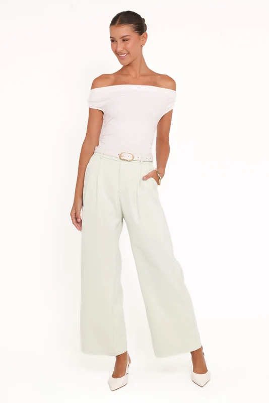 Lia Wide Leg Pant - Sage Green 4
