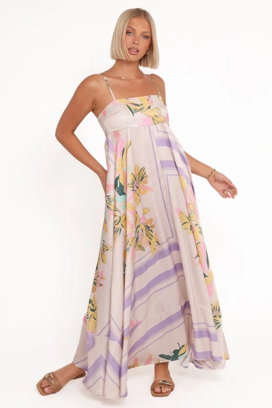 Elanor Maxi Dress - Lavender Print M