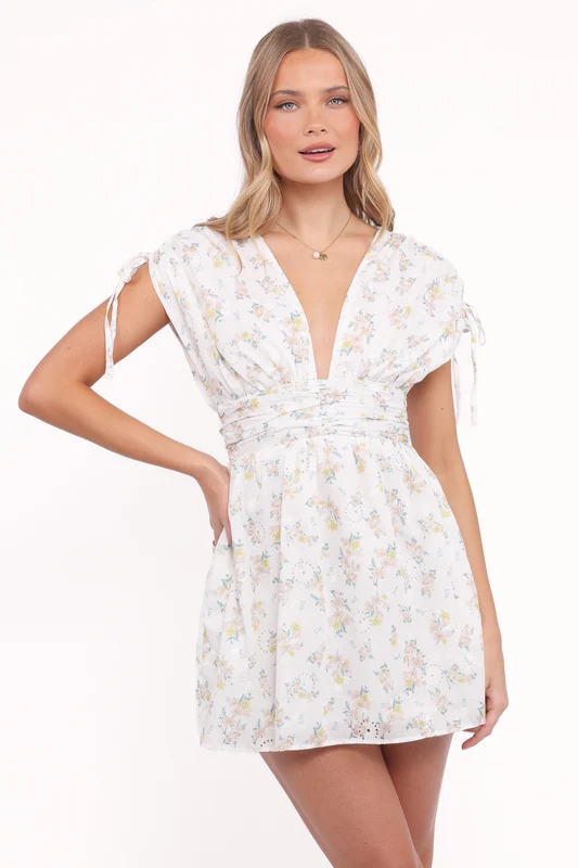 Wendi Ruffle Mini Dress - Floral S
