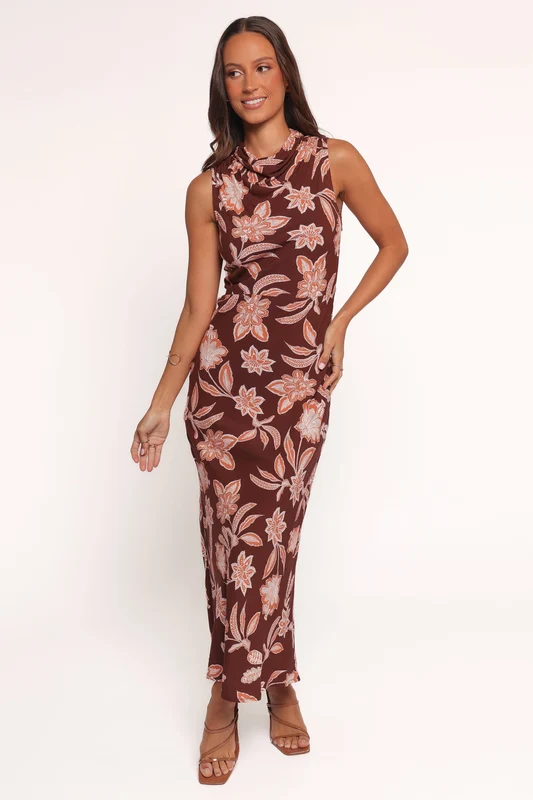 Wheeler Midi Dress - Orange Floral S