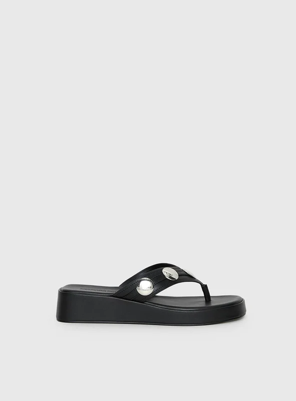 Paislee Stud Detail Sandals Black SHOE US 5 / Black