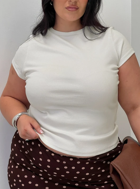 Baseline Longline Rib Top White Curve AU 18 / WHITE