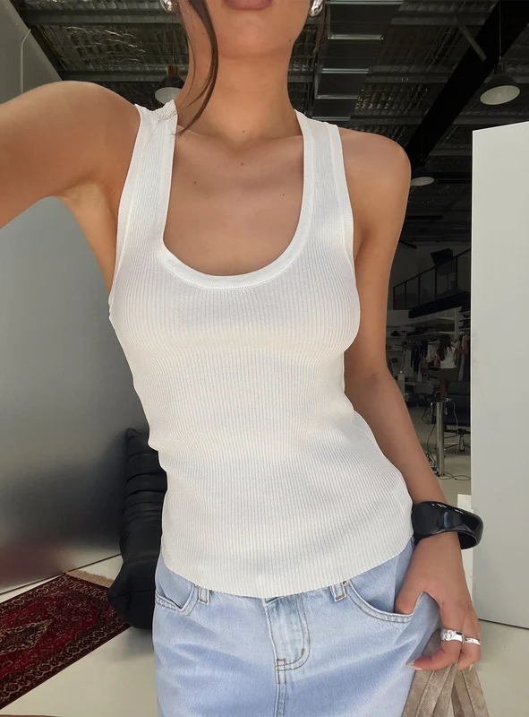 Kyrella Longline Tank Top White XS/S / White