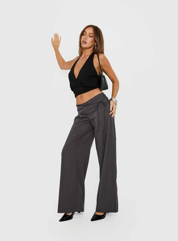 Silver Moon Tie Pants Charcoal AU 16 / Charcoal