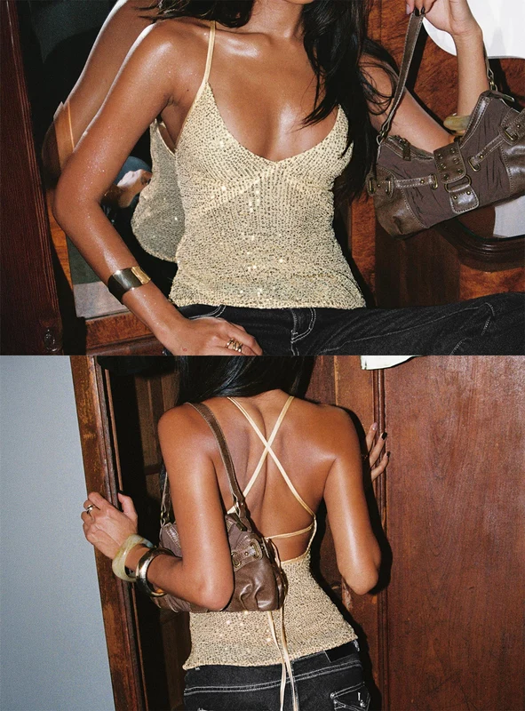 Opaline Sequin Cami Top Gold AU 8 / Gold