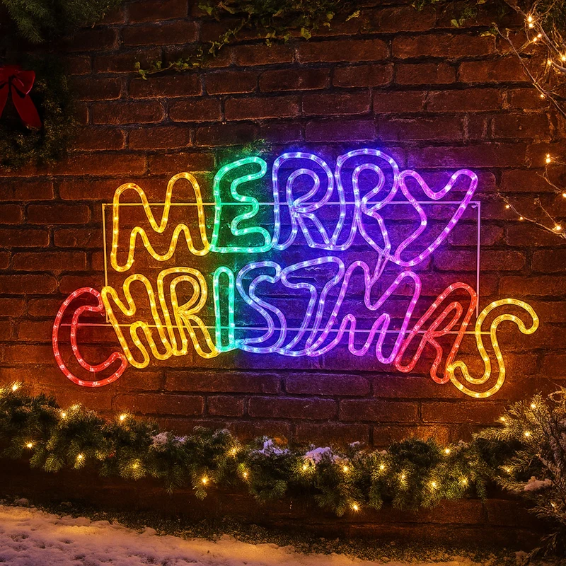 Lexi Lighting Merry Christmas Rope Light Silhouette - Multicoloured Lightsup Online
