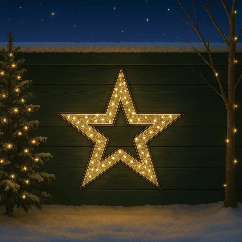 Lexi Lighting 2D 1.2M Mesh Star with twinkle LED - Warm White Lightsup Online