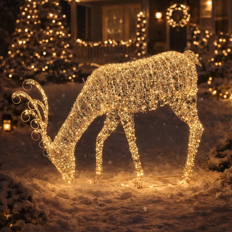 Lexi Lighting 140x110cm Outdoor Light Up Reindeer Lightsup Online